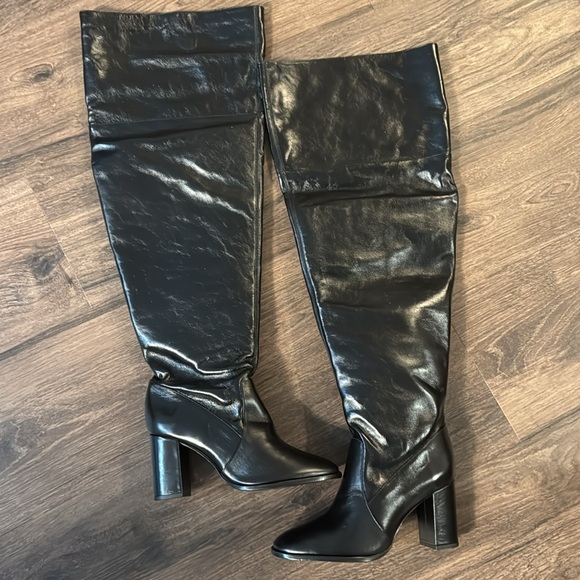 NWT! Schutz Terrance Over-The-Knee Block Boots in Black Size 9B - Picture 5 of 8